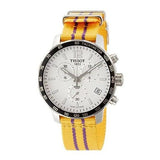 Buy Shop Tissot Quickster Chronograph NBA LA Lakers White Dial Yellow NATO Strap Watch for Men - T095.417.17.037.05 USA Online