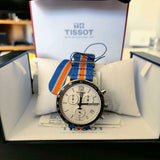 Buy Shop Tissot Quickster Chronograph NBA New York Kicks White Dial Multicolored Nato Strap Watch For Men - T095.417.17.037.06 USA Online