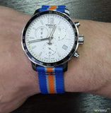 Buy Shop Tissot Quickster Chronograph NBA New York Kicks White Dial Multicolored Nato Strap Watch For Men - T095.417.17.037.06 USA Online