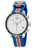 Buy Shop Tissot Quickster Chronograph NBA New York Kicks White Dial Multicolored Nato Strap Watch For Men - T095.417.17.037.06 USA Online
