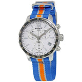 Buy Shop Tissot Quickster Chronograph NBA New York Kicks White Dial Multicolored Nato Strap Watch For Men - T095.417.17.037.06 USA Online
