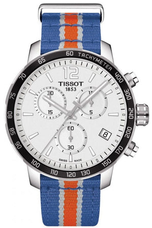 Buy Shop Tissot Quickster Chronograph NBA New York Kicks White Dial Multicolored Nato Strap Watch For Men - T095.417.17.037.06 USA Online