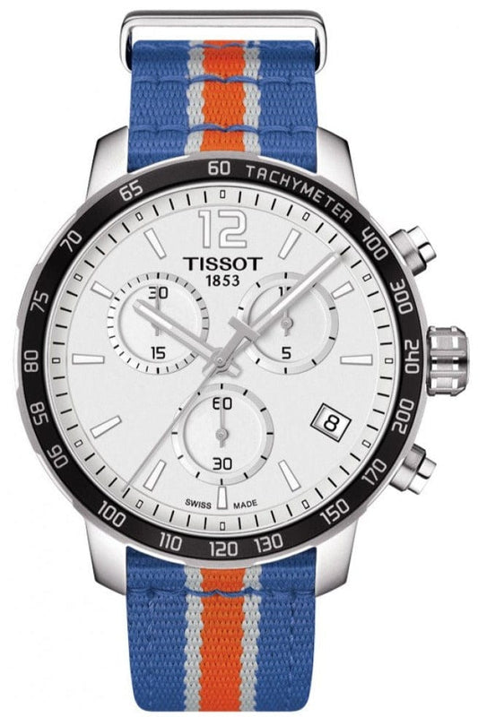 Buy Shop Tissot Quickster Chronograph NBA New York Kicks White Dial Multicolored Nato Strap Watch For Men - T095.417.17.037.06 USA Online