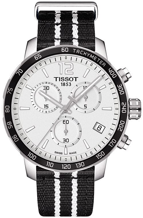Buy Shop Tissot Quickster Chronograph NBA San Antonio Spurs Edition White Dial Two Tone NATO Strap Watch for Men - T095.417.17.037.07 USA Online