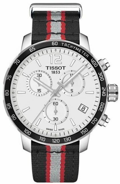 Buy Shop Tissot Quickster Chronograph NBA Toronto Raptors White Dial Two Tone NATO Strap Watch for Men - T095.417.17.037.16 USA Online