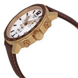 Buy Shop Tissot Quickster Chronograph White Dial Brown Leather Strap Watch For Men - T095.417.36.037.02 USA Online