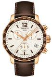 Buy Shop Tissot Quickster Chronograph White Dial Brown Leather Strap Watch For Men - T095.417.36.037.02 USA Online