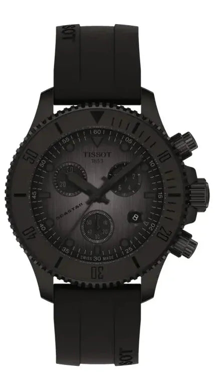 Buy Shop Tissot Seastar 1000 Chronograph Black Dial Black Rubber Strap Watch for Men - T120.217.37.061.00 USA Online