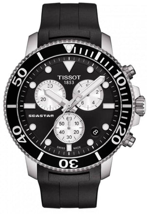 Buy Shop Tissot Seastar 1000 Chronograph Black Dial Black Rubber Strap Watch For Men - T120.417.17.051.00 USA Online