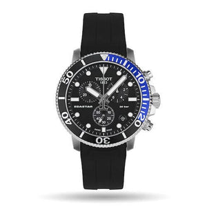 Buy Shop Tissot Seastar 1000 Chronograph Black Dial Black Rubber Strap Watch For Men - T120.417.17.051.02 USA Online