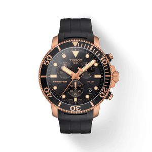 Buy Shop Tissot Seastar 1000 Chronograph Black Dial Black Rubber Strap Watch For Men - T120.417.37.051.00 USA Online