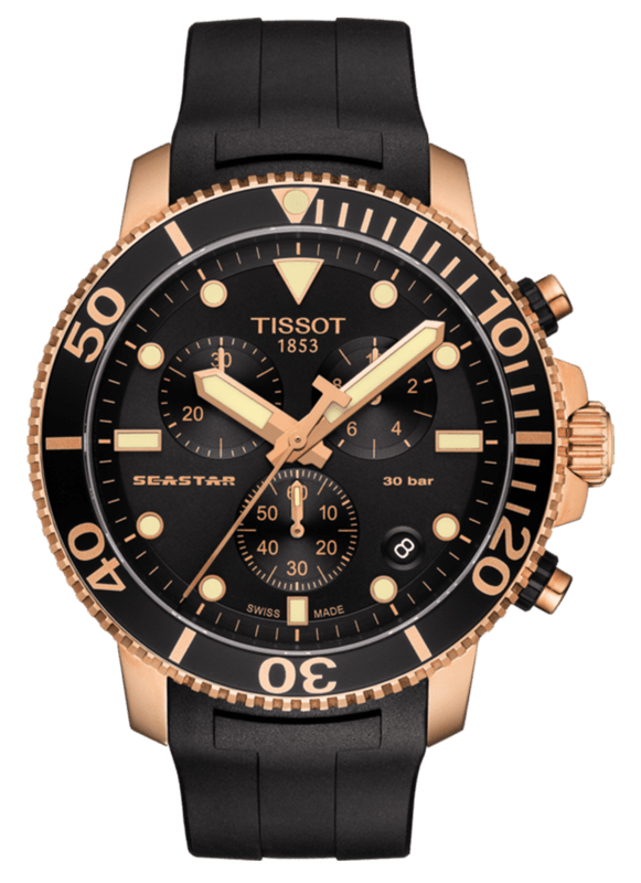 Buy Shop Tissot Seastar 1000 Chronograph Black Dial Black Rubber Strap Watch For Men - T120.417.37.051.00 USA Online