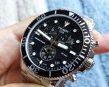 Buy Shop Tissot Seastar 1000 Chronograph Black Dial Silver Steel Strap Watch For Men - T120.417.11.051.00 USA Online