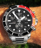 Buy Shop Tissot Seastar 1000 Chronograph Black Dial Silver Steel Strap Watch For Men - T120.417.11.051.01 USA Online