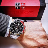 Buy Shop Tissot Seastar 1000 Chronograph Black Dial Silver Steel Strap Watch For Men - T120.417.11.051.01 USA Online