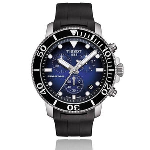 Buy Shop Tissot Seastar 1000 Chronograph Blue Dial Black Rubber Strap Watch For Men - T120.417.17.041.00 USA Online
