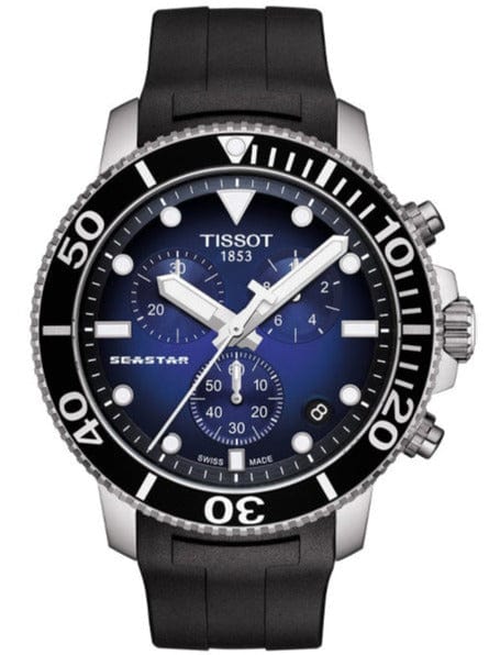 Buy Shop Tissot Seastar 1000 Chronograph Blue Dial Black Rubber Strap Watch For Men - T120.417.17.041.00 USA Online