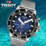 Buy Shop Tissot Seastar 1000 Chronograph Blue Dial Silver Mesh Bracelet Watch For Men - T120.417.11.041.02 USA Online