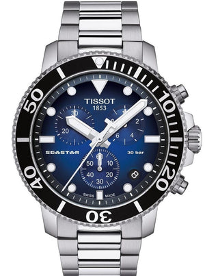 Buy Shop Tissot Seastar 1000 Chronograph Driver Blue Dial Silver Steel Strap Watch For Men - T120.417.11.041.01 USA Online