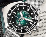 Buy Shop Tissot Seastar 1000 Chronograph Green Dial Silver Mesh Bracelet Watch For Men - T120.417.11.091.00 USA Online