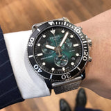Buy Shop Tissot Seastar 1000 Chronograph Green Dial Silver Mesh Bracelet Watch For Men - T120.417.11.091.00 USA Online