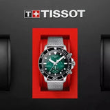Buy Shop Tissot Seastar 1000 Chronograph Green Dial Silver Mesh Bracelet Watch For Men - T120.417.11.091.00 USA Online