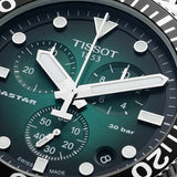 Buy Shop Tissot Seastar 1000 Chronograph Green Dial Silver Mesh Bracelet Watch For Men - T120.417.11.091.00 USA Online