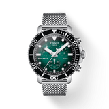 Buy Shop Tissot Seastar 1000 Chronograph Green Dial Silver Mesh Bracelet Watch For Men - T120.417.11.091.00 USA Online