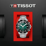 Buy Shop Tissot Seastar 1000 Chronograph Green Dial Silver Steel Strap Watch For Men - T120.417.11.091.01 USA Online