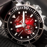 Buy Shop Tissot Seastar 1000 Chronograph Red Dial Black Rubber Strap Watch For Men - T120.417.17.421.00 USA Online