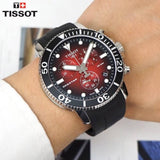 Buy Shop Tissot Seastar 1000 Chronograph Red Dial Black Rubber Strap Watch For Men - T120.417.17.421.00 USA Online