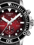 Buy Shop Tissot Seastar 1000 Chronograph Red Dial Black Rubber Strap Watch For Men - T120.417.17.421.00 USA Online