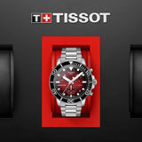 Buy Shop Tissot Seastar 1000 Chronograph Red Dial Silver Steel Strap Watch For Men - T120.417.11.421.00 USA Online