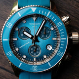 Buy Shop Tissot Seastar 1000 Chronograph Turqouise Dial Turqouise Rubber Strap Watch for Women - T120.217.37.041.00 USA Online