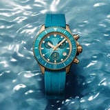 Buy Shop Tissot Seastar 1000 Chronograph Turqouise Dial Turqouise Rubber Strap Watch for Women - T120.217.37.041.00 USA Online