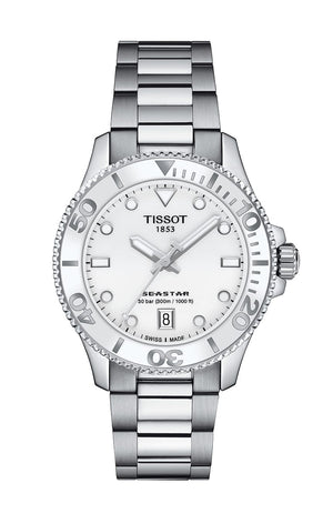 Buy Shop Tissot Seastar 1000 Lady White Dial Silver Steel Strap Unisex Watch - T120.210.11.011.00 USA Online