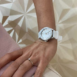 Buy Shop Tissot Seastar 1000 Mother of Pearl White Dial White Rubber Strap Watch for Women - T120.210.17.116.00 USA Online