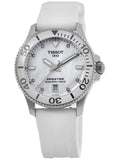 Buy Shop Tissot Seastar 1000 Mother of Pearl White Dial White Rubber Strap Watch for Women - T120.210.17.116.00 USA Online