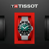 Buy Shop Tissot Seastar 1000 Powermatic 80 Automatic Green Dial Silver Mesh Strap Watch for Men - T120.407.11.091.00 USA Online