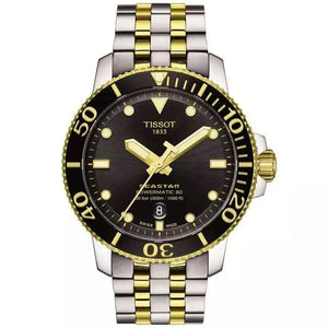 Buy Shop Tissot Seastar 1000 Powermatic 80 Black Dial Two Tone Steel Strap Watch For Men - T120.407.22.051.00 USA Online