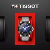 Buy Shop Tissot Seastar 1000 Powermatic 80 Blue Dial SIlver Mesh Bracelet Watch For Men - T120.407.11.041.02 USA Online