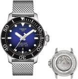 Buy Shop Tissot Seastar 1000 Powermatic 80 Blue Dial SIlver Mesh Bracelet Watch For Men - T120.407.11.041.02 USA Online
