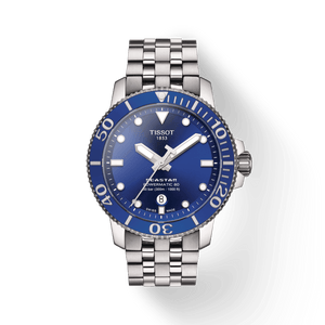 Buy Shop Tissot Seastar 1000 Powermatic 80 Blue Dial Silver Steel Strap Watch For Men - T120.407.11.041.00 USA Online