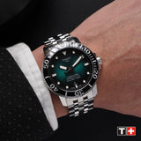 Buy Shop Tissot Seastar 1000 Powermatic 80 Green Dial Silver Steel Strap Watch For Men - T120.407.11.091.01 USA Online