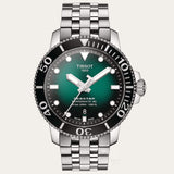 Buy Shop Tissot Seastar 1000 Powermatic 80 Green Dial Silver Steel Strap Watch For Men - T120.407.11.091.01 USA Online