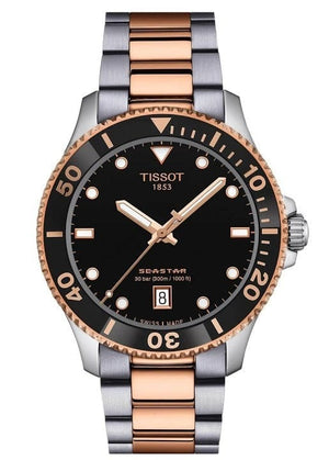 Buy Shop Tissot Seastar 1000 Quartz Black Dial Two Tone Steel Strap Watch for Men - T120.410.22.051.01 USA Online