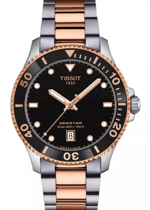 Buy Shop Tissot Seastar 1000 Quartz Black Dial Two Tone Steel Strap Watch for Men - T120.410.22.051.01 USA Online