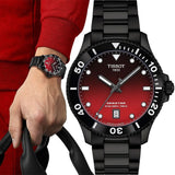 Buy Shop Tissot Seastar 1000 Red Dial Black Steel Strap Watch for Men - T120.410.33.421.00 USA Online