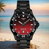 Buy Shop Tissot Seastar 1000 Red Dial Black Steel Strap Watch for Men - T120.410.33.421.00 USA Online