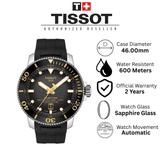Buy Shop Tissot Seastar 2000 Professional Powermatic 80 Black Dial Black Rubber Strap Watch for Men - T120.607.17.441.01 USA Online